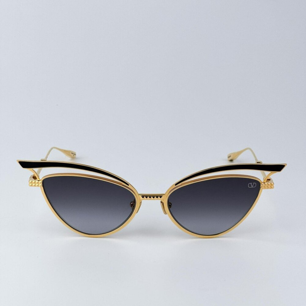 Valentino Women BRAND NEW Sunglasses Titanium Gold Grey Cat Eye V - GLASSLINER